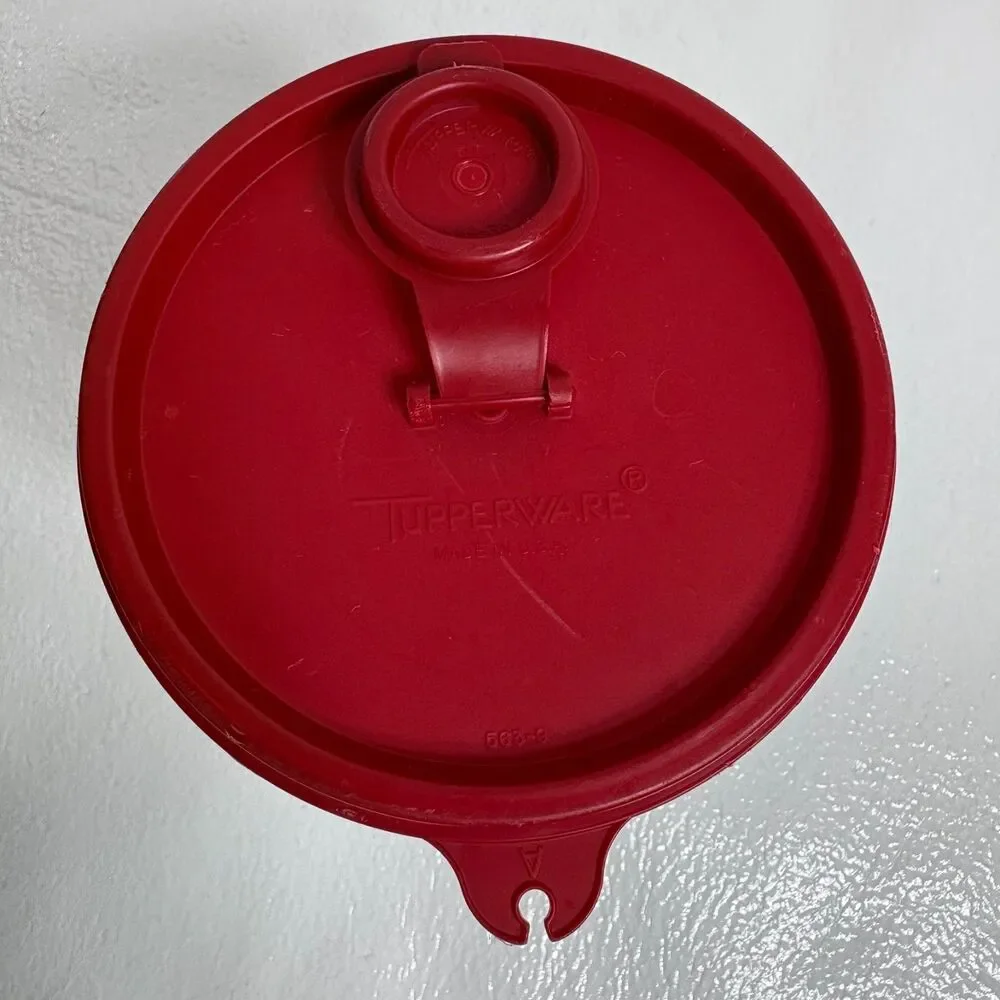 Tupperware #321 Vintage Modular Mate Container with Pour Spout Lid Red